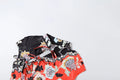 Floral Print Lace-Up Hollow Stand Collar Short Sleeve T-Shirts+Skinny Wrap Hip Crop Pants Woman Sexy Fashion Suits