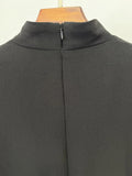 High Quality Women Petal Sleeves Slim Maxi Dress Black Rhinestone Long Sleeves Vestido Elegant Evening Club Party Outfit