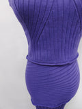 Solid Two Piece Set for Women V Neck Sleeveless Top High Waist Skirts Sets Female Fashin Style New