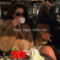 Street Retro Fashion Girls Gradient Cropped Fur Coat Women Winter 2026 Chic Brand Fluffy Faux Fox Fur Jacket Overcoats