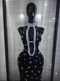 Red Black Women Sexy Halter Off the Shoulder Sparkly Crystal Velvet Bodycon Gowns Dress Celebrate Evening Party Red Carpet Wear