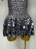 Sparkly Sequins Luxury Birthday Party Gown Short Dress Dancer Stage Performance Wear Women Sexy Nightclub Dress Festival Outfit