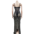 Sexy See Through Rhinestone Summer Maxi Dress Women 2026 Glitter Bodycon Club Party Dress Prom Evening Dresses Vestidos