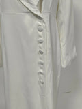 Minimalist Office Dress for Women Notched Colalr Long Sleeve High Waist Slimming Split Design Solid Dresses Female