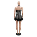 Sheer Mesh Rhinestone Bodysuit Shorts Jumpsuit Birthday Outfit Sparkly Sexy Club Body Romper One Piece Party Overalls