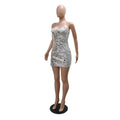 New Luxury Sequin Rhinestone Dress Sexy Off Shoulder Bodycon Mini Dresses Women Birthday Party Club Evening Clothing