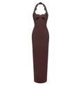 New In-Stock Halter, Backless, Tight Bandage, Long Dress, Available In Three Colors For Women's Dress And Evening Gown
