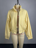 Retro Women Jackets Stand Collar Long Sleeve Basics Loose Jacket for Street Casual Outing Wear Fashion Autumn New