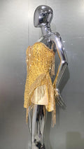 Women's Super Shiny Gold Sequin Fringed Glam Tube Top Jumpsuit Socialite Fashion Banquet Party Performance Outfit Party Dresses