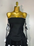 Women Sexy Off Shoulder Tassels Bodycon Bandage Dresses Elegant Evening Party Luxury Birthday Cocktail Wedding Guest Gowns