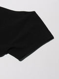 Solid Slimming Temperament Dresses for Women Diagonal Neck Short Sleeves Patchwork Ruffles Fold Dress Female New