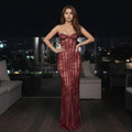Chic Gauze Fishbone Strapless Dress Women Sleeveless Off Shoulder Waist Cinching Slim Long Dresses 2026 Lady Evening Party Gowns