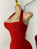 Women Celebrity Sexy Solid Color Bandage Mini Dress Elegant Party Evening Birthday Gowns Night Club Cocktail Outfit