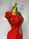 Women Sexy Off Shoulder Shining Diamond Bodycon Bandage Dress 2026 Celebrity Elegant Evening Luxury Club Party Dresses