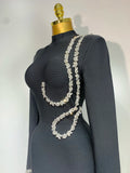 Women Sexy Long Sleeve Diamonds Maxi Long Bodycon Bandage Dress 2025 Celebrity Elegant Evening Party Luxury Birthday Dresses