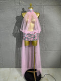 Women Sheer Mesh Rhinestone Skirt Long Tulle TrainSexy Costume For Club Party Stage ShowEvening Performance Events