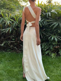 Sequin Flowers 2Piece Set Women Sexy Beach Vacation y2k Chic Skew Collar Tank Tops+Bandage Maxi Split Skirts Clubwear