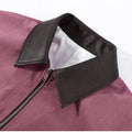 Women's Dusty Pink Corduroy Jacket Fashion Faux Leather Collar Long Sleeve Zipper Cropped Coat Lady 2026 Spring Chic Streetwear