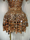 Sparkly Sequins Luxury Birthday Party Gown Short Dress Dancer Stage Performance Wear Women Sexy Nightclub Dress Festival Outfit