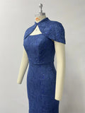 Elegant Sequin Emboridery Shawl 2 Pieces  Evening Gown for Women Weddings and Dinners Heavy Industry Gorgeous Evening Gowns