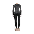Sparkle Black Rhinestone Long Pants Jumpsuits Womens Autumn Long Sleeve Crystal Rompers Nightclub Outfits Clubwear