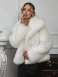 Women Fur Coat Women 2026 Plush White Bomber Jacket Solid Crop Long Sleeve Jacket Warm Winter Coats Female Casual Fur