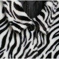 Women Chic Zebra Print Faux Fur Cropped Jacket Lapel Collar Single Breasted Warm Short Coat Autumn Winter Fashion Street Jackets
