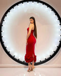 High Quality Women Sexy One Shoulder 2 Pieces Bodycon Bandage Dress Nightclub Party Celebrate Christmas Valentine's Outfit