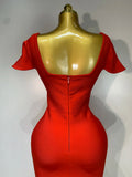 Celebrity Elegant Bandage Long Party Dress 2025 Women Sexy Square Collar Stretch Evening Prom Gown Club Luxury Birthday Dresses