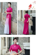 Autmn Winter New Vietnam Aodai Traditional Chinese Improved Qipao Women Embroidery Cheongsam Dress Banquet Evening Dress