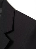 Black Loose Spliced Buttons Chic Jackets for Women Lapel Long Sleeve Commute Basics Jacket Female Summer Fashion