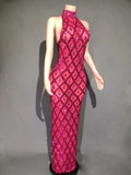 Festival Shiny Rhinestones Party Dress Birthday Luxury Costume Fancy Brilliant Dancer Wedding Impressive Evening Dress