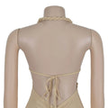 Peach Buttocks Backless Jumpsuit Women Plait Sexy Hollow Halter Bandage Ruched Y2K Party Club Street Workout Overalls