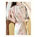 Olive Girl Romantic Qipao for Ren Faire 2026 Garden Wedding Fairycore Photoshoot Everyday Wear S-XXL XS-3XL Plus Size Romantic Cottagecore Garden Party Editorial Not Costume Qipao Cheongsam Chinese Dress Chinese Heritage Fashion Women