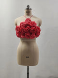 Summer Women Sexy Halter Off the Shoulder Bodycon Short Florals Tops Celebrate Nightclub Party Birthday Camis Tops