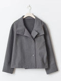 Stand Collar Women's Outerwear Single Breasted Long Sleeve Coat Solid Loose Woolen Coat Daily Commuter Wear Fall Collection 2026
