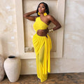 Summer See Through Mesh Jumpsuit Women One Shoulder Irregular Overlay Tassel Midnight Clubwear Party One Piece Jumpsuit