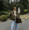Women's Faux Suede Cropped Bomber Jacket Lapel Collar Zipper Loose Autumn Winter Casual Streetwear Vintage Coat 2026 New