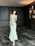 Olive Girl Dramatic Dress for Garden Wedding 2026 Fairycore Photoshoot S-L XS-3XL Plus Size Dramatic Silhouette Romantic Editorial Not Costume Hanfu Chinese Dress Traditional Chinese Clothing Chinese Heritage Fashion Women