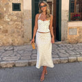 Summer Dress 2-Piece Set Women's Sexy Polka Dot Top Casual Maxi Skirts Sets Casual Party Vacation Y2k Female Dress Set