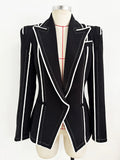 Women's Striped Blazer single button Long Sleeve Lapel Neck Coat 2026 Female OL Office Fashion Jackets Female Outerwear