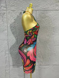 Sparkly Multicolor Crystal Mini Dress, Black Mesh See Through Rhinestone Bodycon Dress, Sexy Halter Neck Short Party Dress