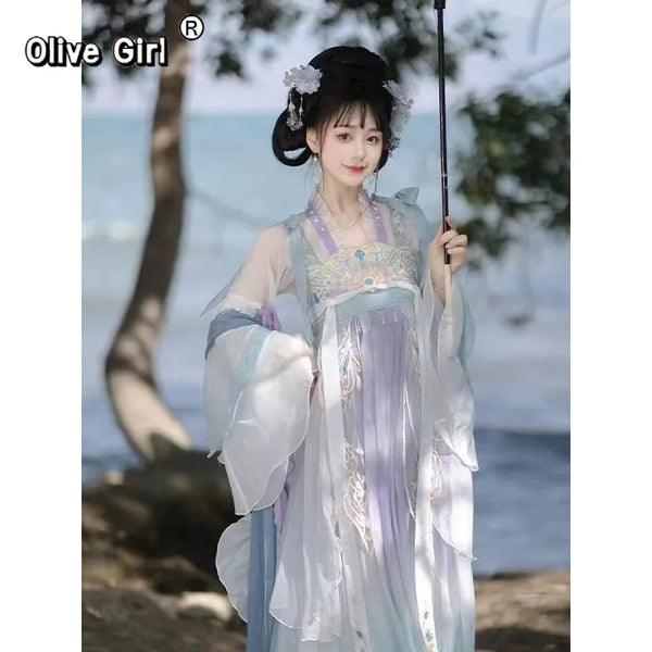 Olive Girl Green Hanfu Dress 2026 S-XL XS-3XL Plus Size Hanfu Chinese Dress Traditional Chinese Clothing Chinese Heritage Fashion Women