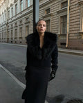 Fur collar Sweaster Cardigan Women's Buttons Long Sleeve Solid Slim Knitted Coat Female Autumn Winter Commuting Cardigan
