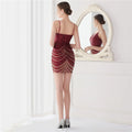 Elegant Women Short Evening Dress Sexy Straps Sequin Slim Bodycon Party Dresses Black Gold Female Vestidos De Soiree