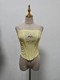 Solid Spliced Diamonds Hollow Out Vests for Women Strapless Sleeveless Tunic Temperament Vest Female