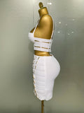 Women Sexy Bandage Tops Fashion Pencil Skirts Set Nightclub Party Celebrate Women's Set