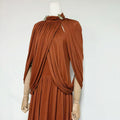 Chic Draped Maxi Dress Women Elegant Flutter Sleeve Turtleneck Patchwork Long Dresses 2026 Lady New Evening Party Gowns