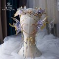 Wedding Liquid Flower Crystal Mermaid Princess Crown Hair Accessories  Head Accessories Purple Crystal Headdress
