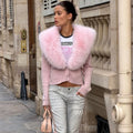 Fur collar Sweaster Cardigan Women's Buttons Long Sleeve Solid Slim Knitted Coat Female Autumn Winter Commuting Cardigan